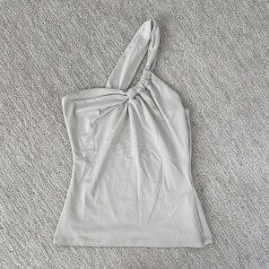 Abercrombie & Fitch One-Shoulder Twist Tank - Light Gray